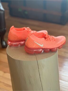 Orange Flyknit VaporMax Running Shoes